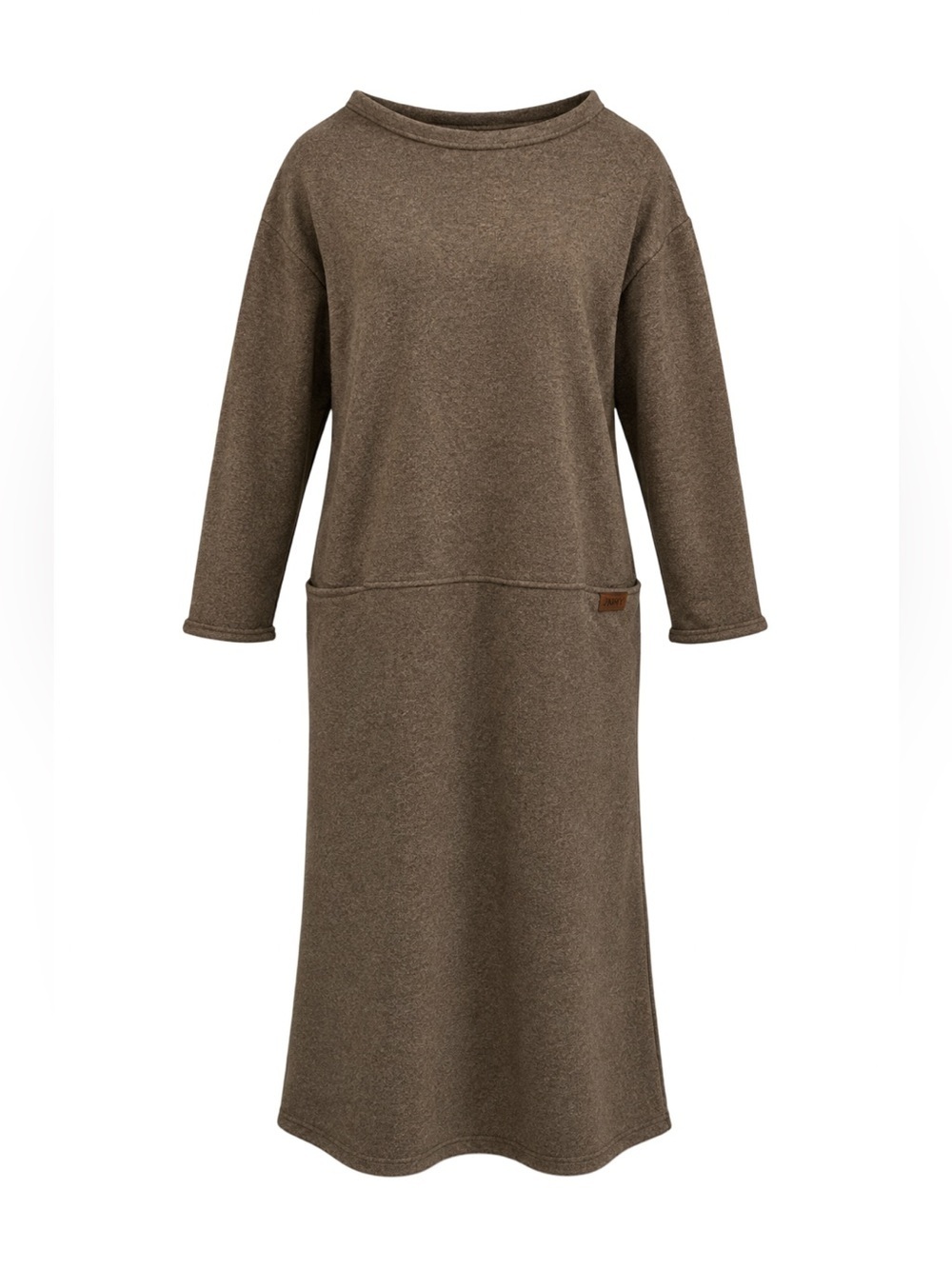 JNMY Brown Midi Sweater Maxi Dress Long Sleeve Minimalist Cozy Autumn Winter